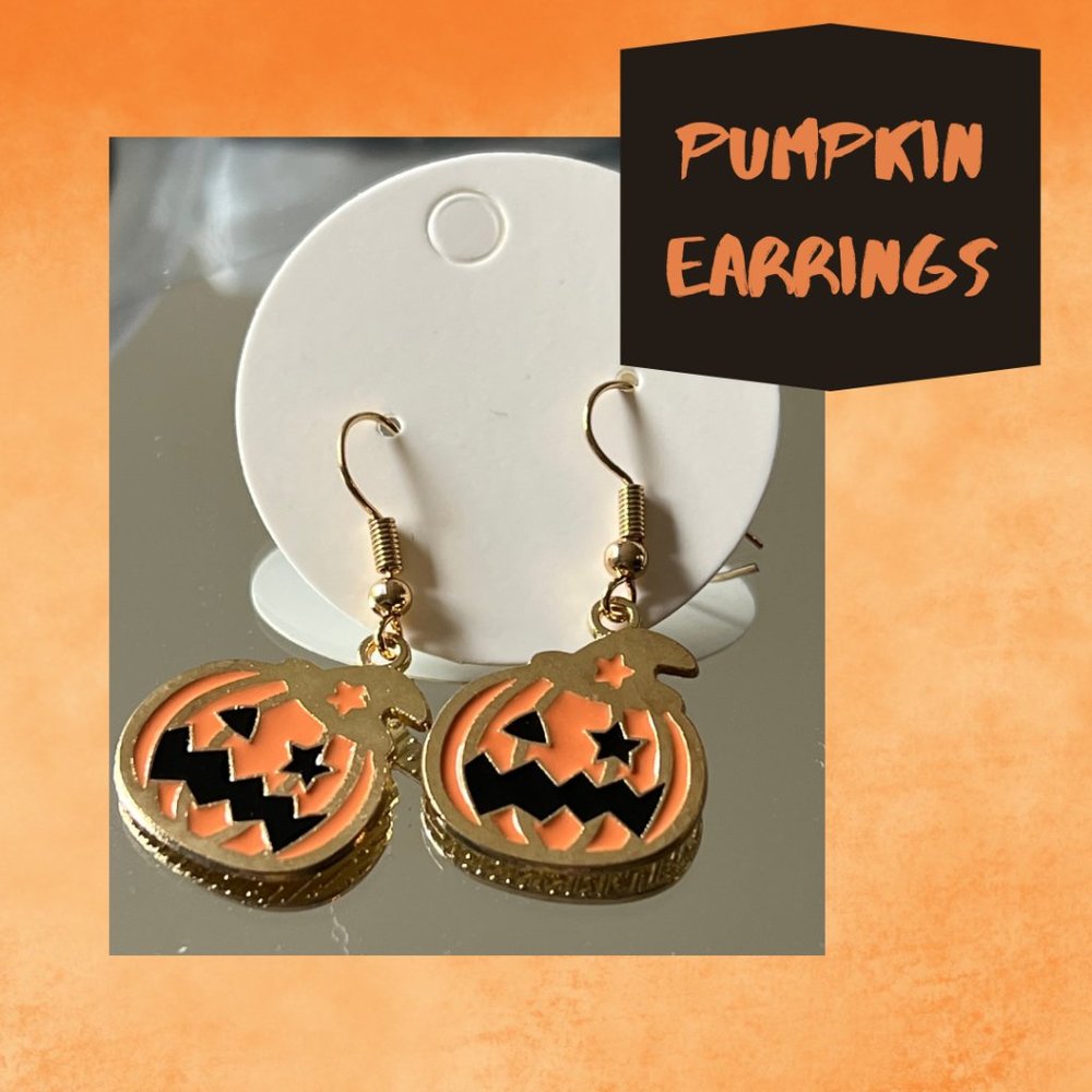 4/$20 Fun Pumpkin Earrings  ~ NEW